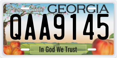 GA license plate QAA9145