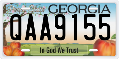 GA license plate QAA9155