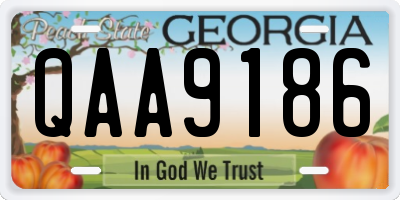 GA license plate QAA9186