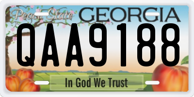 GA license plate QAA9188
