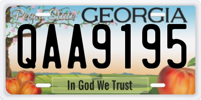 GA license plate QAA9195