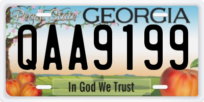 GA license plate QAA9199