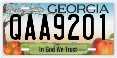 GA license plate QAA9201