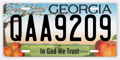GA license plate QAA9209