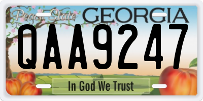 GA license plate QAA9247