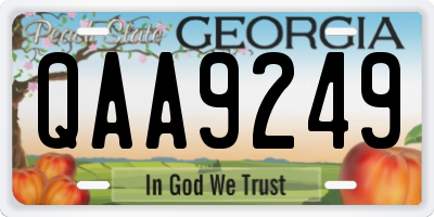 GA license plate QAA9249