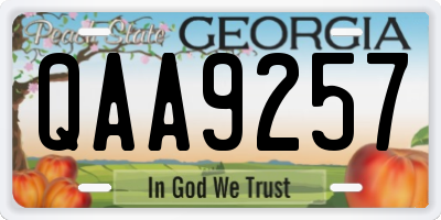 GA license plate QAA9257