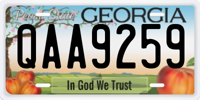 GA license plate QAA9259