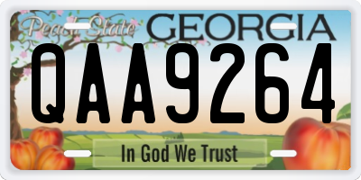 GA license plate QAA9264