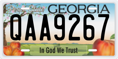GA license plate QAA9267