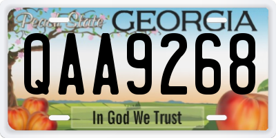 GA license plate QAA9268