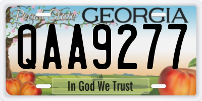 GA license plate QAA9277