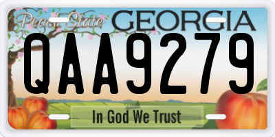 GA license plate QAA9279