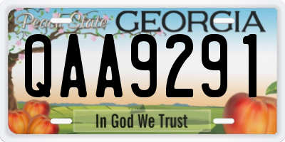 GA license plate QAA9291