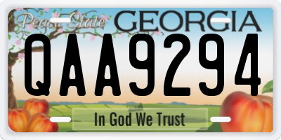 GA license plate QAA9294