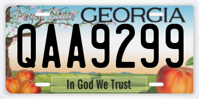 GA license plate QAA9299