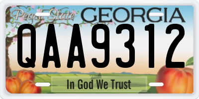 GA license plate QAA9312