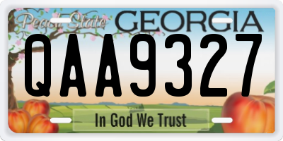 GA license plate QAA9327