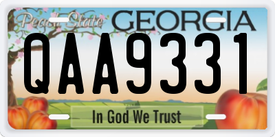 GA license plate QAA9331