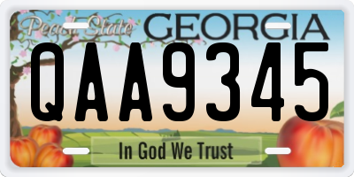 GA license plate QAA9345