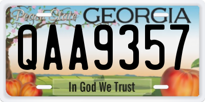 GA license plate QAA9357