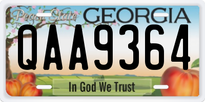 GA license plate QAA9364