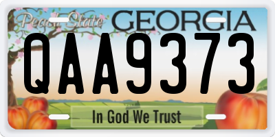 GA license plate QAA9373