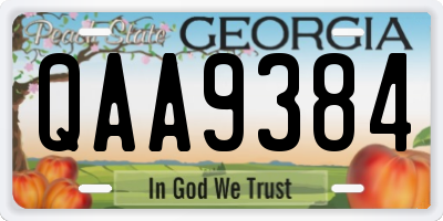 GA license plate QAA9384