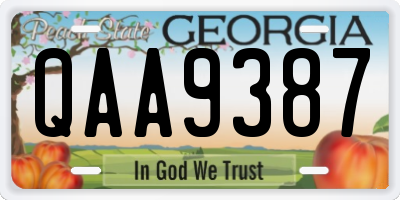 GA license plate QAA9387