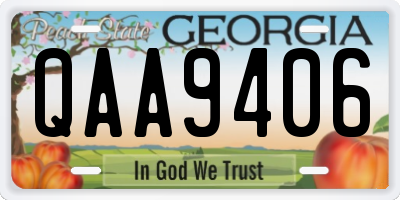 GA license plate QAA9406