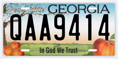 GA license plate QAA9414