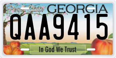 GA license plate QAA9415