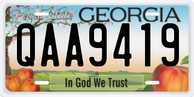 GA license plate QAA9419