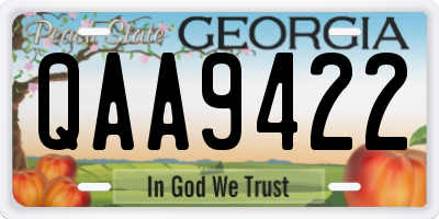 GA license plate QAA9422