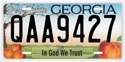 GA license plate QAA9427
