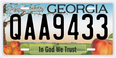 GA license plate QAA9433