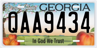 GA license plate QAA9434