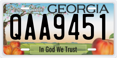 GA license plate QAA9451