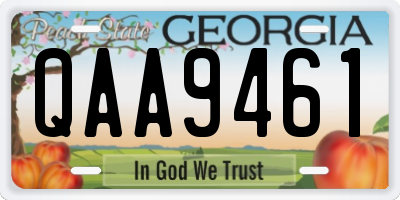 GA license plate QAA9461