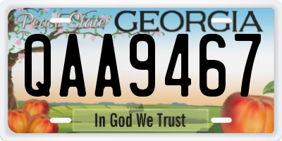 GA license plate QAA9467