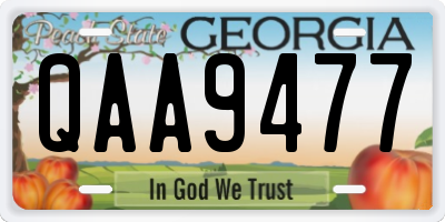 GA license plate QAA9477