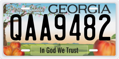GA license plate QAA9482