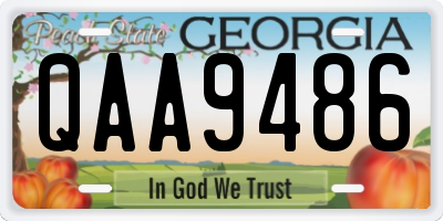 GA license plate QAA9486