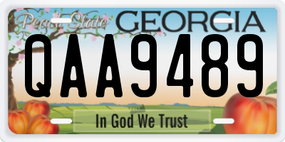 GA license plate QAA9489