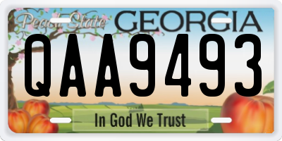 GA license plate QAA9493