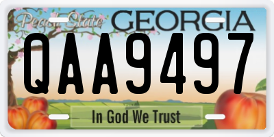 GA license plate QAA9497