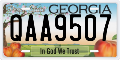 GA license plate QAA9507