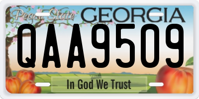 GA license plate QAA9509