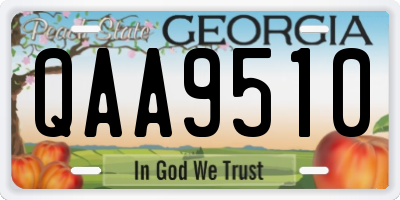 GA license plate QAA9510