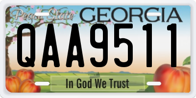 GA license plate QAA9511